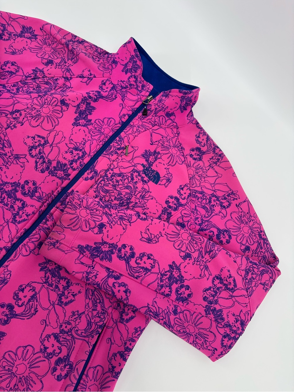 The North Face Apex Bionic Jacket Womens XL Pink Purple Floral Softshell Fleece